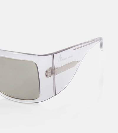 Attico X Linda Farrow Andre Rectangular Sunglasses In Grey