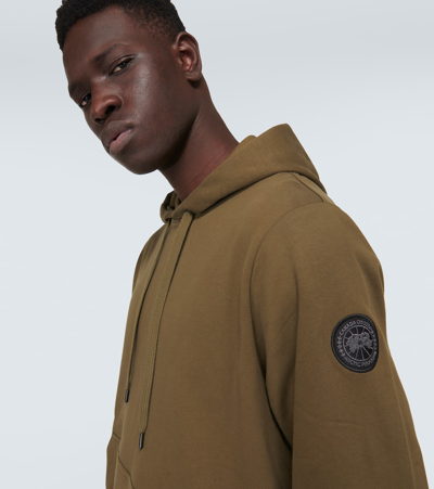 Shop Canada Goose Huron Cotton Hoodie In Green