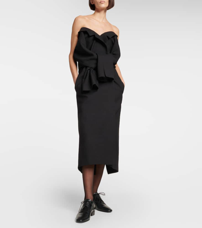 Shop The Row Arpelle Mohair And Wool Midi Dress In Black