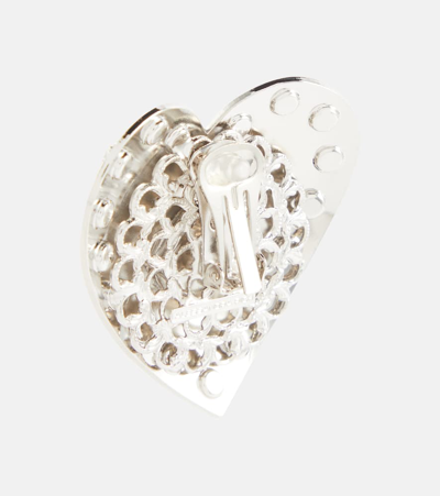 Shop Alessandra Rich Crystal-embellished Earrings In Silver