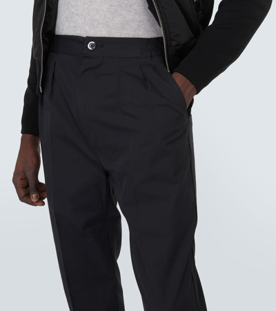 Shop Tom Ford Cotton And Silk Straight Pants In Black