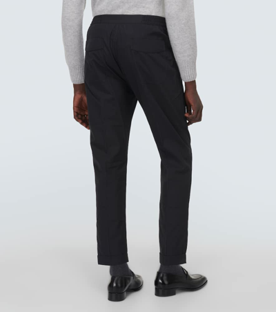 Shop Tom Ford Cotton And Silk Straight Pants In Black