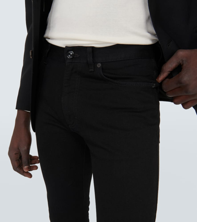 Zegna Jean Roccia En Lin Et Coton Extensible Taupe Foncé In Black