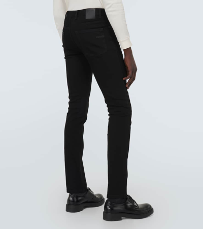Zegna Jean Roccia En Lin Et Coton Extensible Taupe Foncé In Black