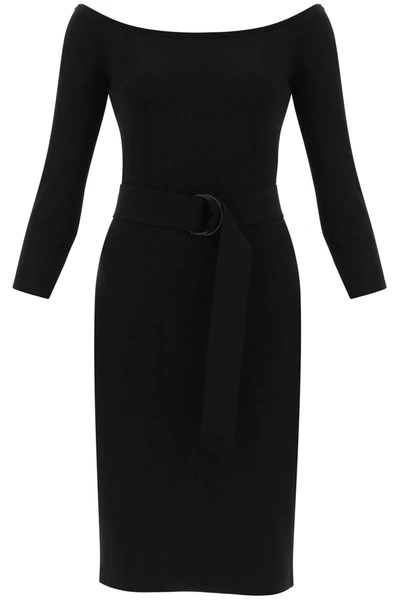 Shop Norma Kamali Jersey Knee Length Dress In Black