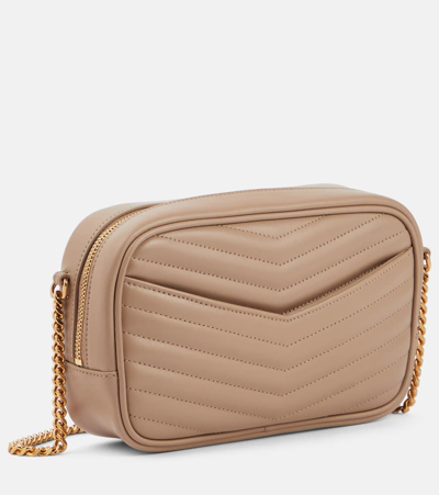 Shop Saint Laurent Lou Mini Leather Shoulder Bag In Beige