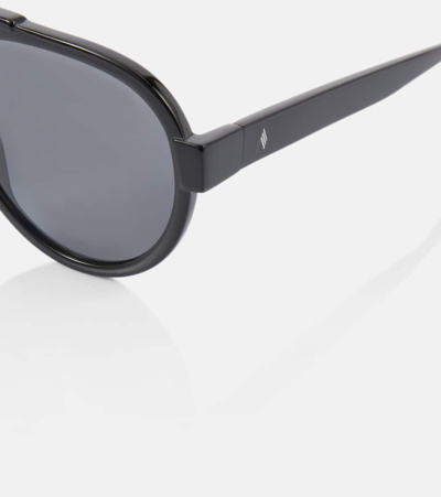 Shop Attico X Linda Farrow Jurgen Aviator Sunglasses In Black