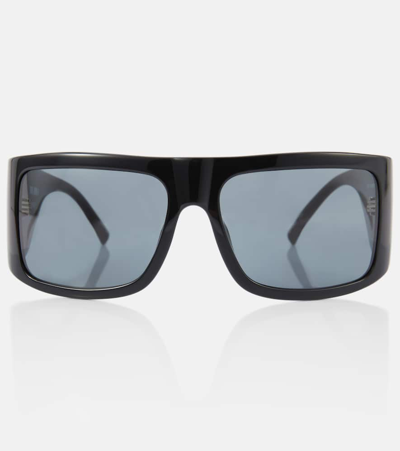 Shop Attico X Linda Farrow Andre Rectangular Sunglasses In Black