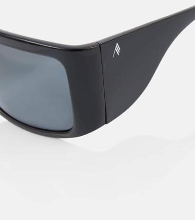 Shop Attico X Linda Farrow Andre Rectangular Sunglasses In Black