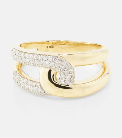Shop Stone And Strand 10kt Gold Ring With Diamonds