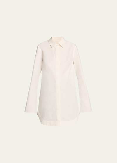 Shop Loulou Studio Eknath Button-front Poplin Shirt In White