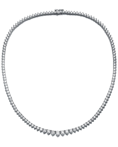 Shop Genevive Silver Cz Tennis Necklace