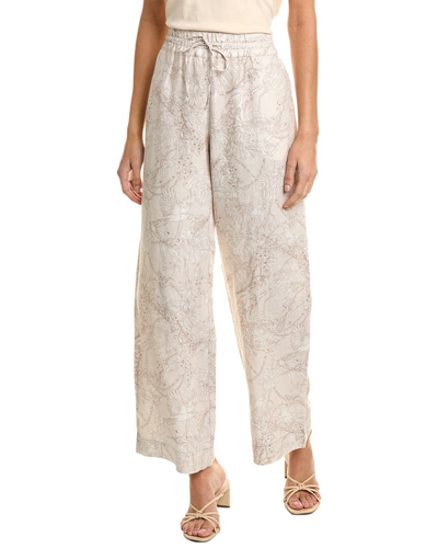 Shop Tommy Bahama Totally Toile High-rise Easy Linen Pant In Brown