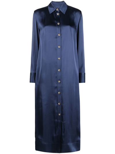 Shop Loulou Studio Long Sleeves Dress Clothing In Blue