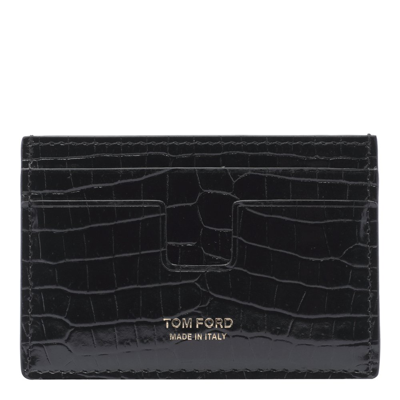 Shop Tom Ford Logo Printed Embossed Cardholder In Black