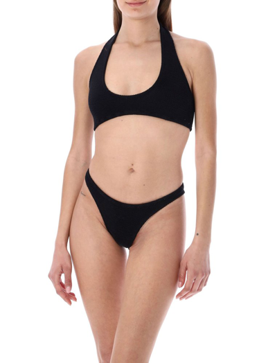 Shop Reina Olga Pilou Bikini Set In Black