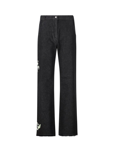 Shop Baby Dior Valley Embroidered Trousers In Grey