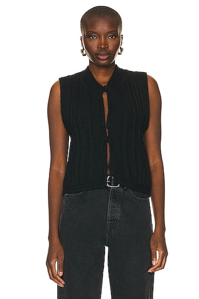 Shop Lemaire Textured Stitch Vest In Black