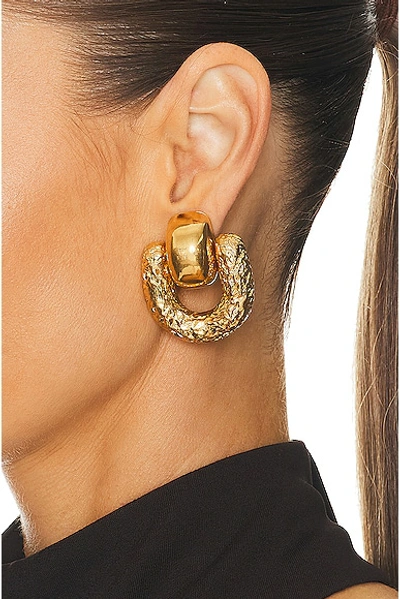 Shop Tom Ford Cosmo Earrings In Vintage Gold
