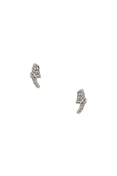 Shop Alessandra Rich Crystal Earrings In Cry Silver