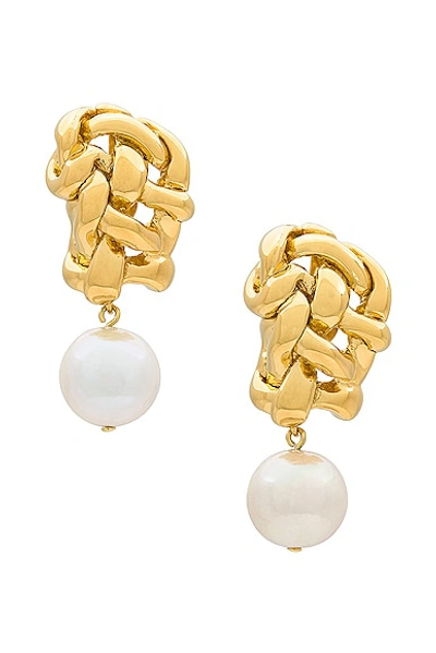 Shop Completedworks Fresh Water Pearl Earrings In Recycled Silver & 18k Gold Plate