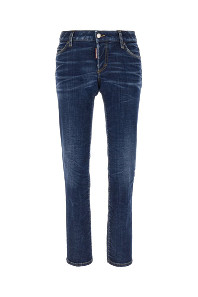 Shop Dsquared2 Low Rise Skinny Fit Jeans In Blue