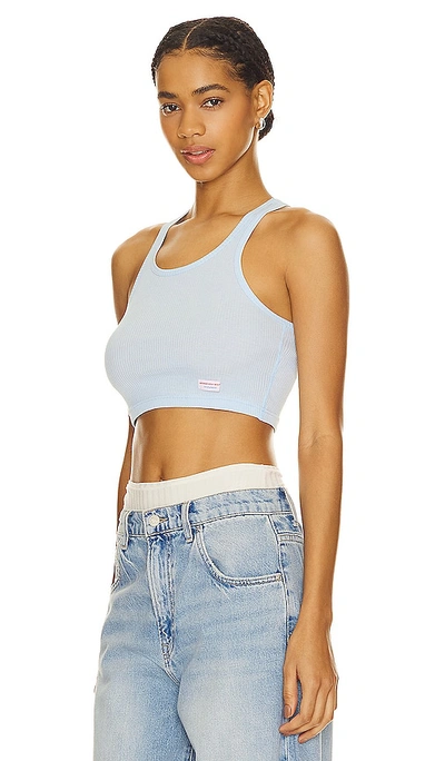 Shop Alexander Wang Cropped Classic Racer Tank In Baby Blue
