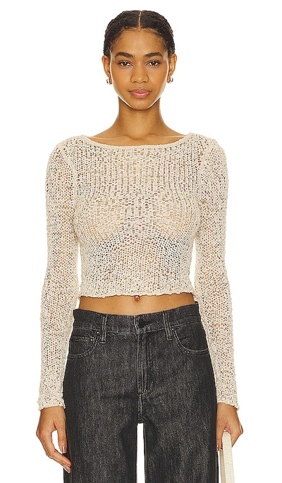 Shop Lovers & Friends Anders Open Stitch Sweater In Cream