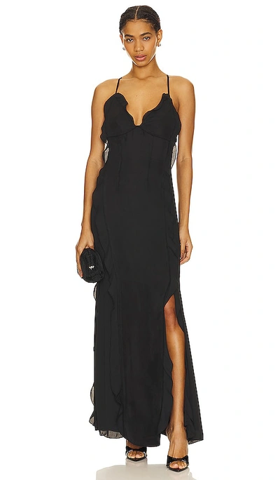 Simkhai Inaya Halter Cover Up Maxi Dress In Black