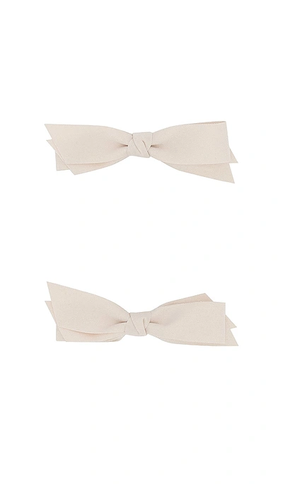 Shop Shashi Petite Bow Set Of 2 In 布兰奇