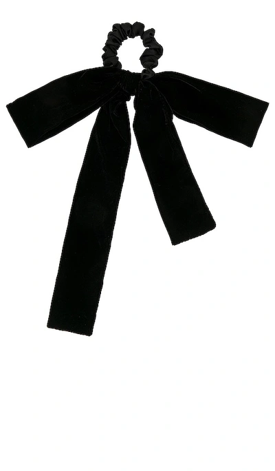 Shop Shashi Juliette Velvet Hair Bow In Black
