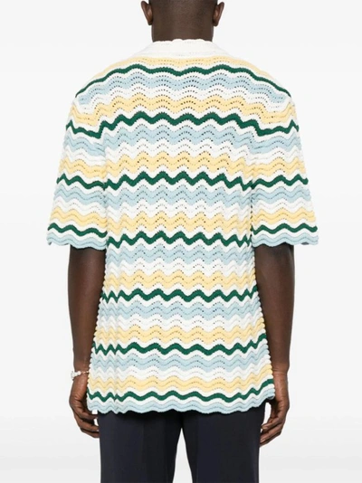 Shop Casablanca Logo-appliqué Cotton-blend Shirt In Multicolor