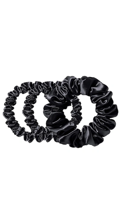 Slip Midi & Large Scrunchie Set Of 3 In Black