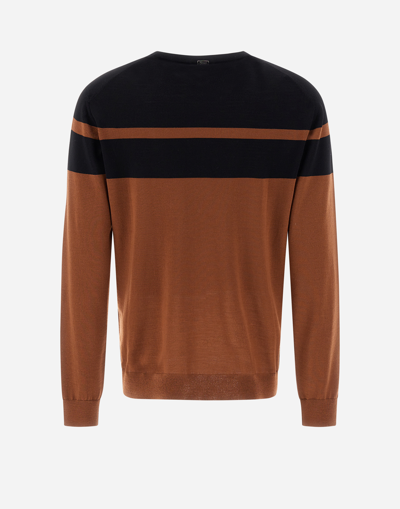 Herno ウィメンズ ブラッシュドウール セーター In Camel/black