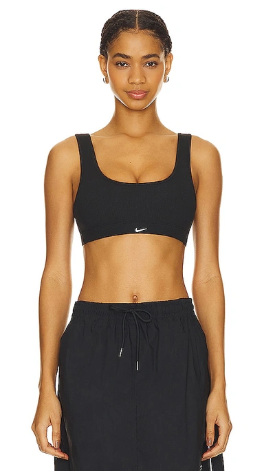 Shop Nike Alate All U Light Support Sports Bra In Black  Black  & White