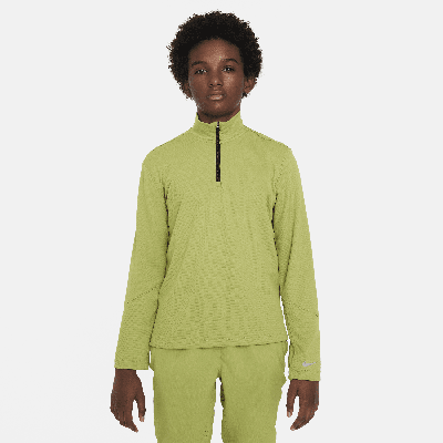 Shop Nike Multi Big Kids' (boys') Dri-fit Uv Long-sleeve 1/2-zip Top In Green