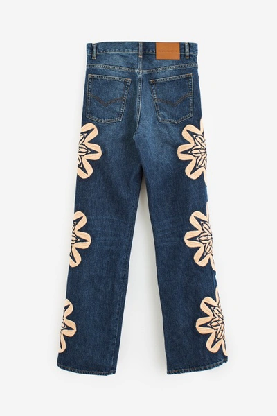 Shop Bluemarble Embroidered Bootcut Jeans In Blue Cotton