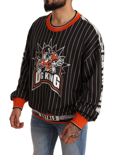 Shop Dolce & Gabbana Exclusive Black Striped Dg King Men's Sweater