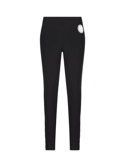 Shop Baby Dior Logo Embroidered Leggings In Black