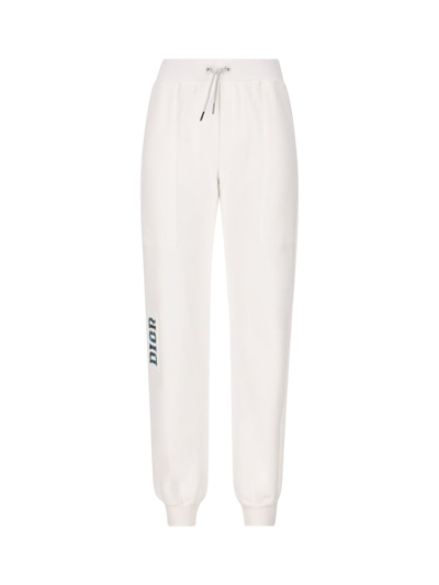 Shop Baby Dior Logo Patch Track Pants In White