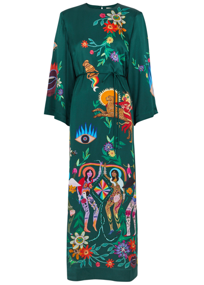 Shop Alemais Agatha Printed Silk-satin Maxi Dress In Multicoloured