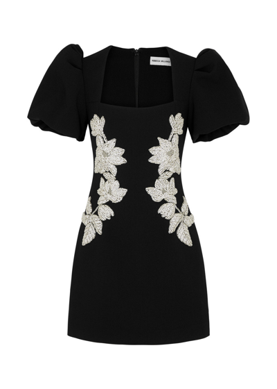Shop Rebecca Vallance Ginevra Crystal-embellished Crepe Mini Dress In Black