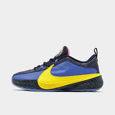 Shop Nike Big Kids' Freak 5 Se Basketball Shoes In Blue Tint/opti Yellow/blue Joy