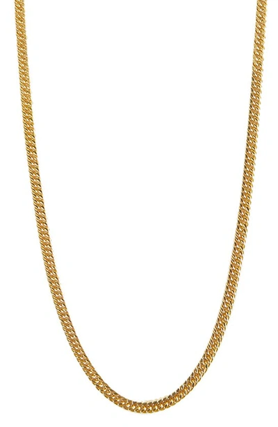 Shop Argento Vivo Sterling Silver Flat Cable Chain Necklace In Gold