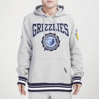 Shop Pro Standard Mens  Grizzlies Crest Emblem Fleece P/o Hoodie In Gray