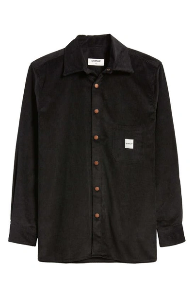 Shop Cat Wwr Corduroy Button-up Shirt In Black