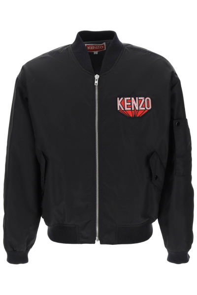 Shop Kenzo 3 D Varsity Bomber Jacket In Black