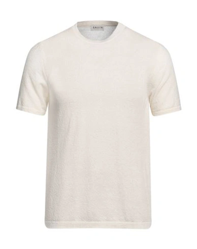 Shop Gallia Man Sweater Ivory Size 40 Cotton, Polyamide In White