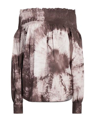 Pinko Woman Top Dark Brown Size 4 Cotton In Brown