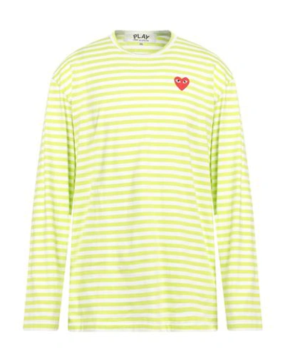 Shop Comme Des Garçons Play Man T-shirt Acid Green Size Xxl Cotton